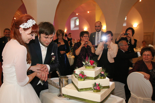 hochzeitstorte mit publikum